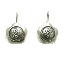 E000679 Sterling silver earrings solid 925 Flower Empress 